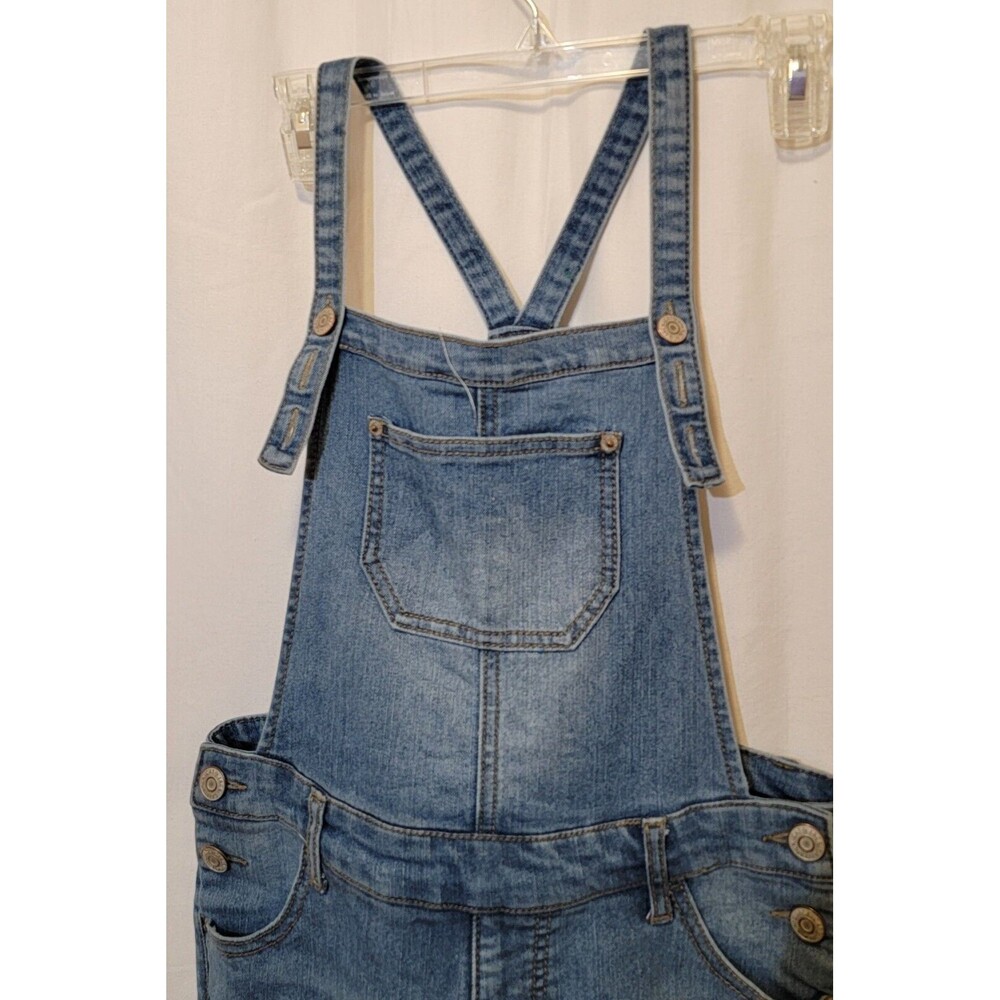 Cat & Jack Girls Super Skinny Denim Overalls Size L 30x26 Stretch - Picture 3 of 7